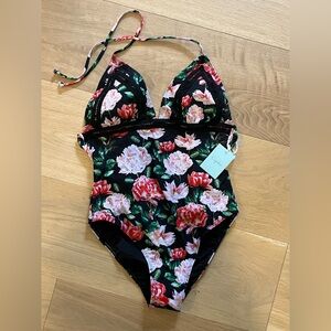 Floral one piece swim suit